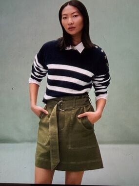 Free Assembly Green Skirt With Belt SzS